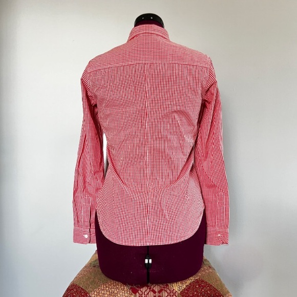 UNIQLO Red Gingham Plaid Button Down Cotton Shirt, Sz XS, HP - Picture 2 of 7